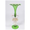 Image 1 : Venetian Gilt Green & Clear Glass Trumpet Vase