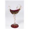 Image 1 : Venetian Gilt Ruby & Clear Glass Card Holder