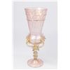 Image 1 : Venetian Gilt Pink & Clear Glass Vase