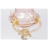 Image 3 : Venetian Gilt Pink & Clear Glass Vase