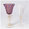 Image 1 : 2 Venetian Swirl Colored Glass Goblets