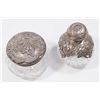 Image 7 : Lot of Cut Crystal & Silver Top Jars & Perfumers