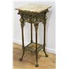 Image 1 : Victorian Ornate Bronze Onyx Top Shelf Pedestal