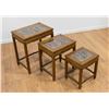 Image 1 : Set 3 Chinese Carved Wood Nesting Tables