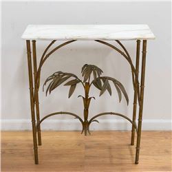 Mid-Century Gilt Metal Marble Top Console