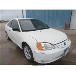 2002 - HONDA CIVIC ( TEXAS REG ONLY) // REBUILT SALVAGE