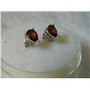 Image 3 : EARRINGS- AWESOME PEAR FACETED 1CTW GARNET IN 925 STERLING SILVER SETTING - POST & BUTTERFLY BACKING