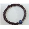 Image 2 : BRACELET - NATURAL GARNET BEADS & NATURAL ROUND LAPIS LAZULI IN 925 STERLING SILVER SETTING - WITH C