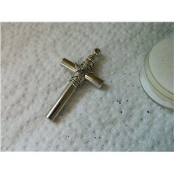 CROSS PENDANT - WHISTLE - WORKING - NON-FEROUS - 2" TALL