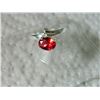 Image 1 : RING - STERLING SILVER - RED STONE - STAMPED 925