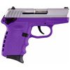 Image 1 : SCCY Industries CPX1TTPU CPX-1 Double 9mm 3.1" 10+1 Purple Polymer Grip/Frame Grip Stainless Steel