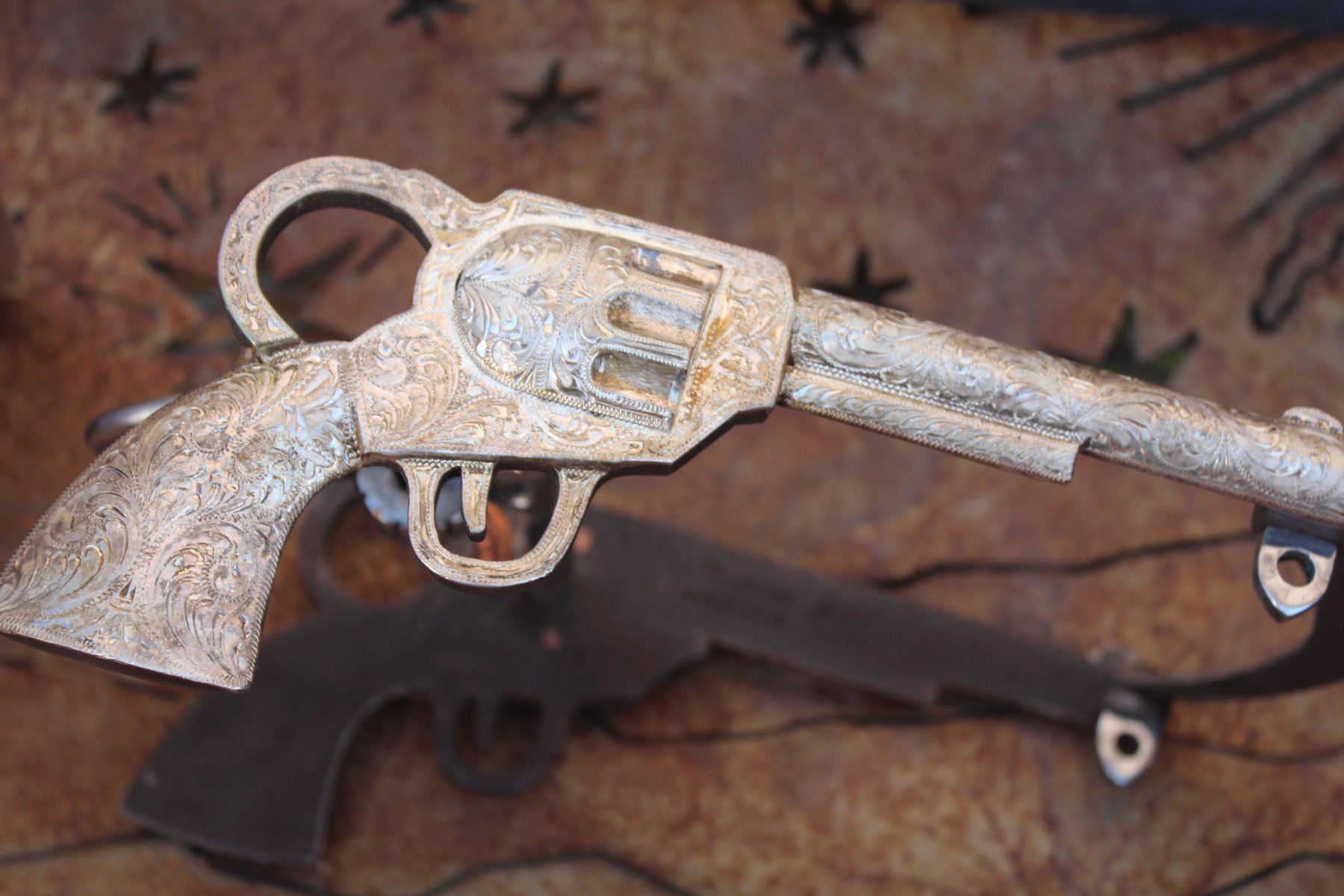 Silver Western Cowboy Gun Horse Bit Collectors