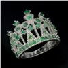Image 2 : Natural Emerald 24 Carats Crown Ring