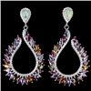 Image 1 : Natural Opal Tanzanite & Tourmaline Earrings