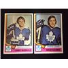 Image 1 : 1974-75 LANNY MCDONALD #168 & BORJE SALMING #180 TOPPS HOCKEY TRADING CARDS LOT