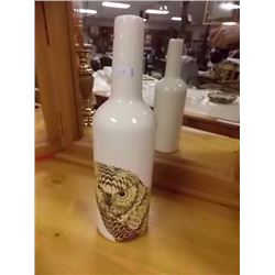 LARGE VASE WITH OIL PICTURE - 17"