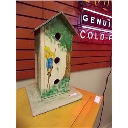 HAND CRAFTED FOLK ART BIRD HOUSE