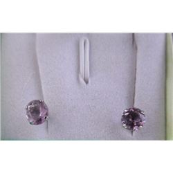 EARRINGS- 1.4CT AMETHYST IN 14K GOLD SETTING - INCLUDES CERTIFICATE $350