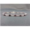 Image 1 : BRACELET - 6CTW OVAL FACETED GARNET & DIAMOND IN STERLING SILVER INFINITY DESIGNED SETTING - INCLUDE