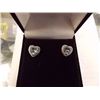 Image 2 : EARRINGS - 2.25CT HEART FACETED BLUE TOPAZ & DIAMONDS IN STERLING SILVER SETTING -  INCLUDES CERTIFI
