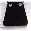 Image 3 : EARRINGS - 2.25CT HEART FACETED BLUE TOPAZ & DIAMONDS IN STERLING SILVER SETTING -  INCLUDES CERTIFI