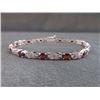 Image 1 : BRACELET - 6CTW (12)OVAL FACETED GARNET & DIAMOND IN STERLING SILVER INFINITY DESIGNED SETTING - RET