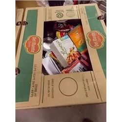 LARGE BANANA BOX OF ASSORTED FOOD ITEMS