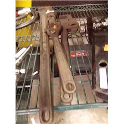 CRESENT WRENCH & 2 PIPE WRENCHES