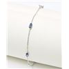Image 1 : BRACELET - 1.5CT OVAL SAPPHIRE & DIAMOND IN 14K WHITE GOLD SETTING - WITH CERTIFICATE $1300