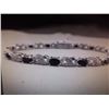 Image 1 : BRACELET - 6.05CT RICH DEEP BLUE SAPPHIRE & DIAMOND IN STERLING SILVER INFINITY LINK DESIGNED SETTIN
