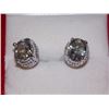 Image 3 : EARRINGS - 3.5CTW GREEN AMETHYST & DIAMOND IN STERLING SILVER SETTING - INCLUDES CERTIFICATE $350