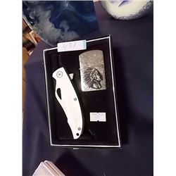 NEW FOLDING KNIFE WITH LIGHTER