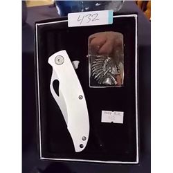 NEW FOLDING KNIFE WITH LIGHTER