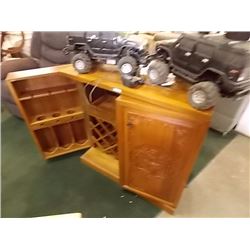 SOLID WOOD BAR CABINET WITH ROOSTER MOTIF