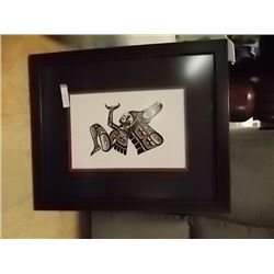 FRAMED RICHARD SHORTY PRINT - SIGNED - HUMMING BIRD
