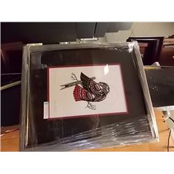 FRAMED RICHARD SHORTY PRINT - SIGNED - RED TAILED HAWK