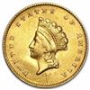 Image 1 : $1 Indian Head Gold Type 2 Coin minted Years 1849-1889 smallest Gold coin ever produced