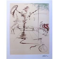 Salvador Dali DON QUIXOTE  Limited Edition Plate Signed Lithograph W/COA 32 x22 