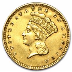 $1 Indian Head Gold Type 3 Minted between 1856-1889 ( 150 Years Old)