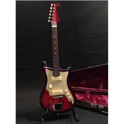 TEISCO ELECTRIC GUITAR, MADE IN JAPAN, WITH TWO TEISCO S-2 PICKUPS, TWO PICKUP SWITCHES, ONE TONE,