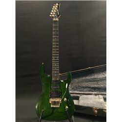 SAMICK ELECTRIC GUITAR WITH FLOYD ROSE VIBRATO BRIDGE, LOCKING NUT, SINGLE, HUMBUCKER, AND DUAL