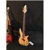 Image 2 : 3 GUITARS: YAMAHA NATURAL WOOD SINGLE PICKUP BASS GUITAR WITH SOFT SHELL CASE, TRADITION MODEL