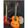 Image 2 : 4 GUITARS: EPIPHONE MODEL PR 350B ACOUSTIC GUITAR, YAMAHA MODEL C-40 NYLON STRING GUITAR WITH SOFT