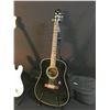 Image 2 : 3 GUITARS: EPIPHONE MODEL PR350E ACOUSTIC GUITAR WITH SOFT SHELL CASE, HONDO STRAT STYLE ELECTRIC