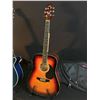 Image 2 : 3 GUITARS: MONTANA ACOUSTIC GUITAR WITH SOFT SHELL CASE, DEAN KEY LARGO MODEL CUTAWAY