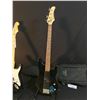 Image 2 : 3 GUITARS: BARRACUDA P-BASS STYLE 4 STRING BASS WITH SOFT SHELL CASE, SQUIER STRATOCASTER WITH