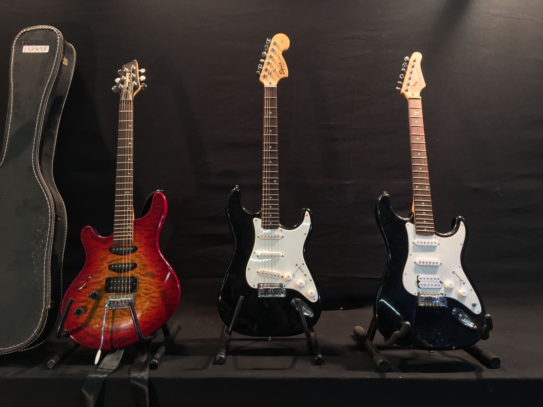 Strat Copy 3 GUITARS: SQUIER STRAT, CRATE STRAT COPY WITH BRIDGE HUMBUCKER, AND ...