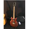 Image 2 : 3 GUITARS: IBANEZ DOUBLE CUT LES PAUL STYLE GUITAR WITH NATURAL WOOD FINISH AND SOFT SHELL CASE,