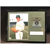 Image 1 : JIM "CATFISH" HUNTER AUTOGRAPHED FRAMED PICTURE WITH NAME PLATE AND CERTIFICATE OF AUTHENTICITY