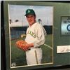 Image 2 : JIM "CATFISH" HUNTER AUTOGRAPHED FRAMED PICTURE WITH NAME PLATE AND CERTIFICATE OF AUTHENTICITY